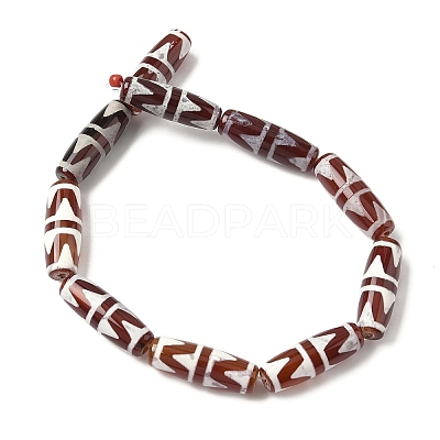 Rice Shape Tibetan Style dZi Beads Strands G-A269-A11-01-1