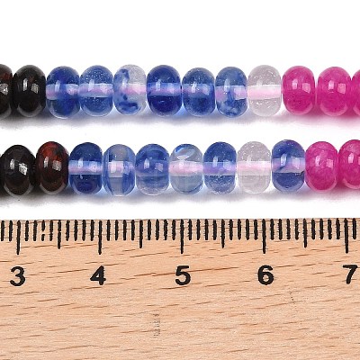 Watermelon Stone Glass & Natural Brecciated Jasper & Dyed White Jade & Rose Quartz & Agate Beads Strands G-Z135-C14-1