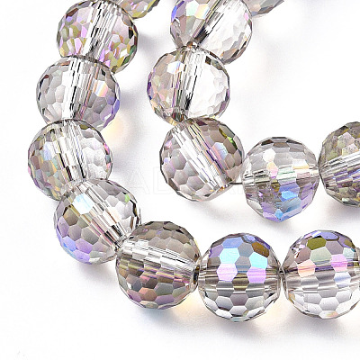 Transparent Electroplate Glass Bead Strands EGLA-TAC0003-04D-1
