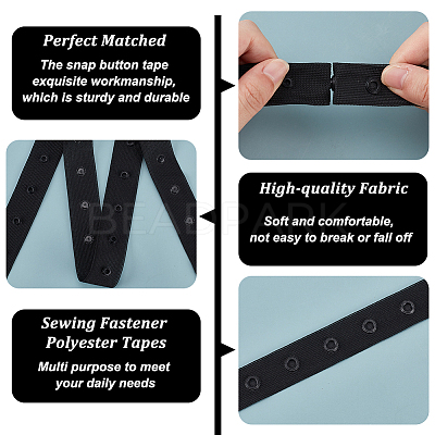 10 Yards 2-Row Plastic Snap Button Tape FIND-OC0003-85A-1