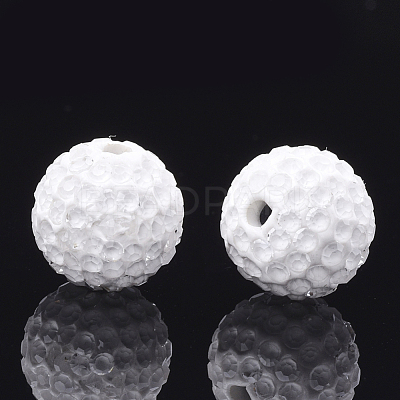 Handmade Polymer Clay Rhinestone Beads CLAY-T014-14mm-10-1