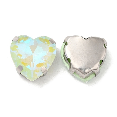 Mocha Fluorescent(MI) Heart Sew on Rhinestone GGLA-C001-01A-P04-1