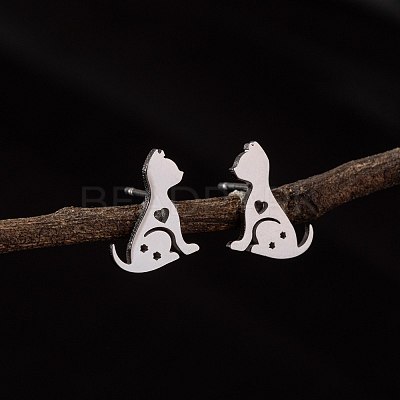 Stainless Steel Small Animal Stud Earrings for Women PW-WG5B49B-14-1