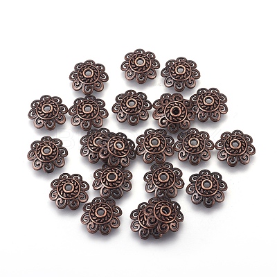 Tibetan Style Alloy Bead Caps X-TIBEB-00955-R-NR-1