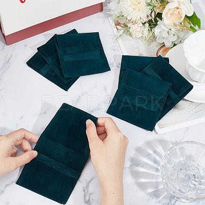 Velvet Jewelry Flap Pouches ABAG-WH0038-43D-1