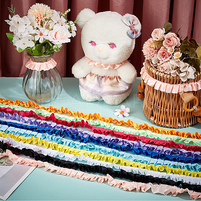 20M 10 Colors Stain Pleated Lace Ribbon OCOR-BC0007-42-1