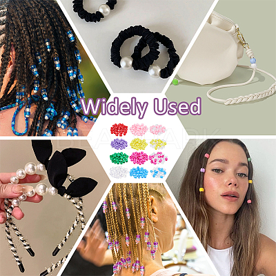 360Pcs 12 Colors Plastic European Beads KY-NB0001-66-1