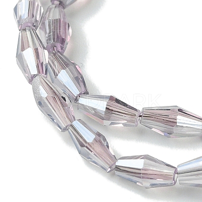 Transparent Electroplate Glass Beads Strands GLAA-K064-05A-PL06-1