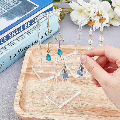 Transparent Acrylic Earring Display Stands EDIS-WH0007-01-1
