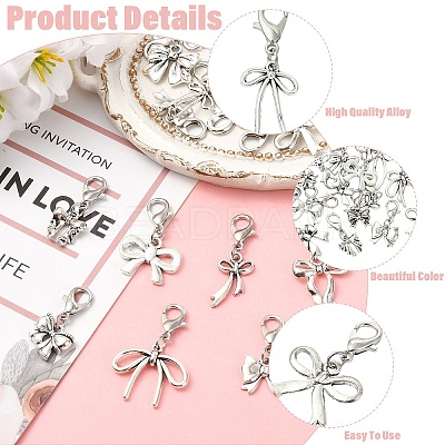 17Pcs 17 Styles Alloy Pendant Decorations HJEW-YW00533-1