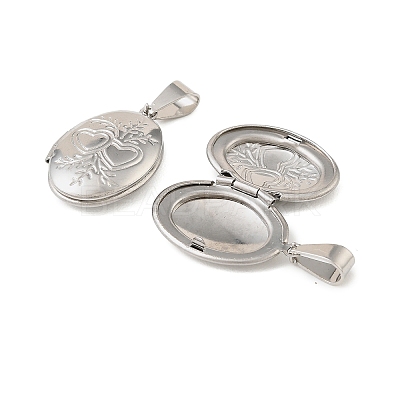 316 Stainless Steel Locket Pendants STAS-K321-04P-1