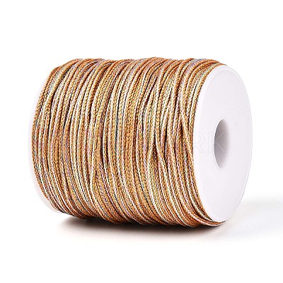 100M Segment Dyed Round Nylon & PET & Polyester Metallic Braided Cord OCOR-N009-01C-1