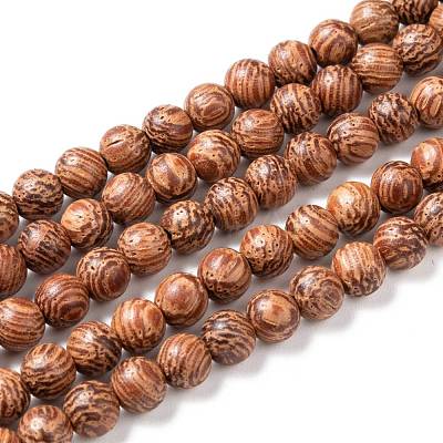 Wood Beads Strands X-WOOD-F008-03-B-1