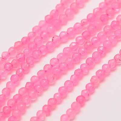 Natural White Jade Round Bead Strands X-G-A130-3mm-F07-1
