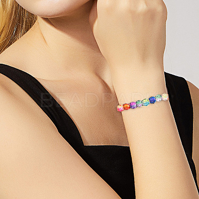Two Tone Transparent Spray Painted Acrylic Beads ACRP-PA0001-01A-1