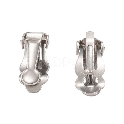 Tarnish Resistant 304 Stainless Steel Clip-On Earrings Findings X-STAS-Q185-01-1