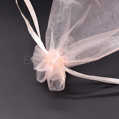 Rectangle Organza Drawstring Bags CON-PW0001-054B-1