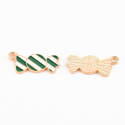 Light Gold Tone Alloy Enamel Pendants ENAM-T018-08-1
