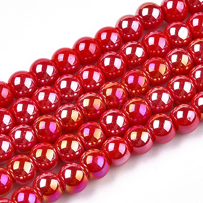 Electroplate Opaque Glass Beads Strands LS-GLAA-T032-P4mm-AB04-1