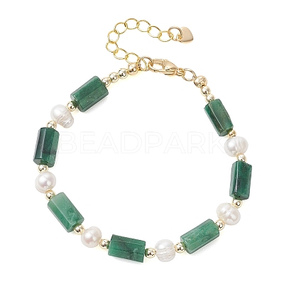 Natural Lapis Lazuli/Natural Apatite/Natural Hawk's Eye/Natural Emerald Column Beaded Bracelets for Women BJEW-JB13115-1