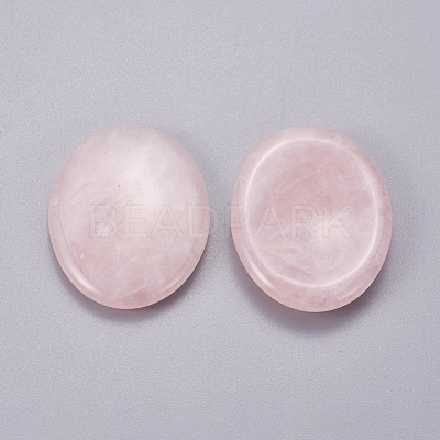 Oval Shape Natural Rose Quartz Thumb Worry Stone G-I219-06B-1
