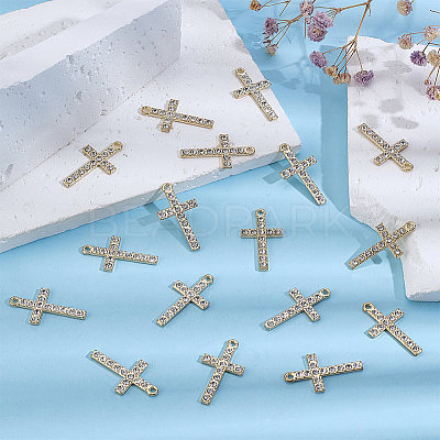 50Pcs Alloy Rhinestone Pendants FIND-ME0002-13G-1
