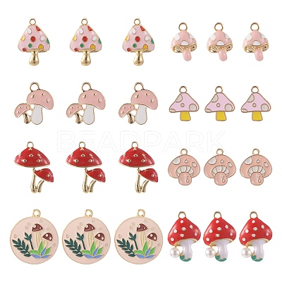 48Pcs 8 Style Alloy Enamel Pendants ENAM-SC0003-76-1
