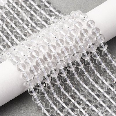 Round Natural Grade A Quartz Crystal Beads Strands G-H1648-6mm-01N-A-1