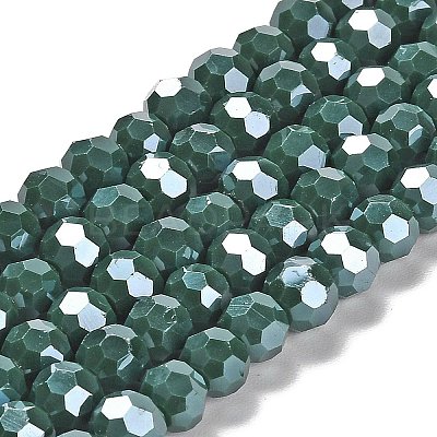 Electroplate Opaque Glass Beads Strands EGLA-A035-P8mm-A23-1