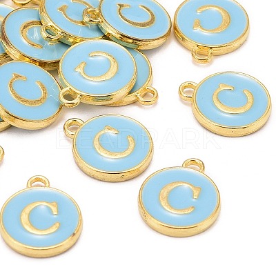 Golden Plated Alloy Enamel Charms ENAM-S118-04C-1