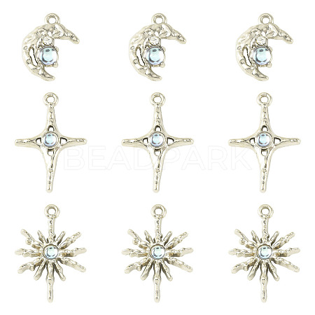 15Pcs 3 Styles Alloy & Resin Pendants FIND-YW0011-15P-1
