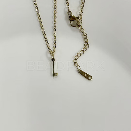 304 Stainless Steel Letter Pendant Necklaces NJEW-WH0027-04I-G-NR-1