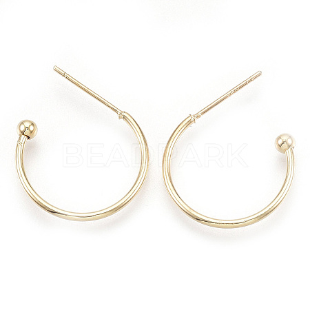Brass Stud Earring Findings KK-S348-100-1