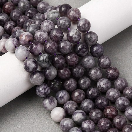 Natural Lepidolite Beads Strands G-G284-A02-8mm-1