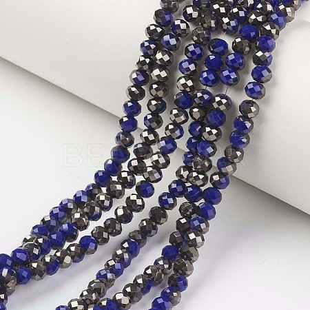 Electroplate Opaque Glass Beads Strands EGLA-A034-P4mm-P02-1