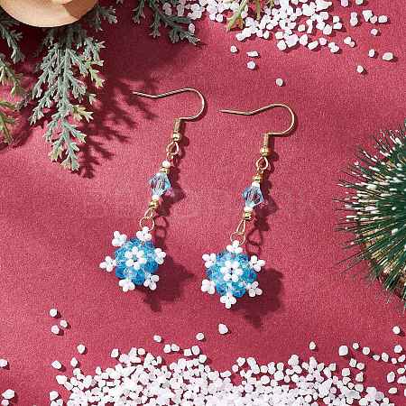 Glass Seed Beads Dnagle Earrings EJEW-MZ00501-03-1