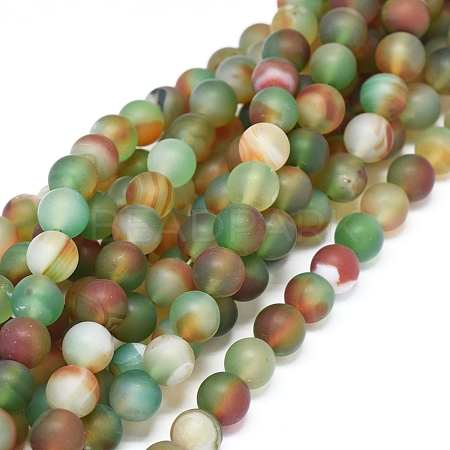 Natural Peacock Agate Beads Strands G-D0005-25-8mm-1