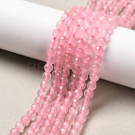 Dyed Natural White Jade Round Beads Strands G-E311-4mm-01-1