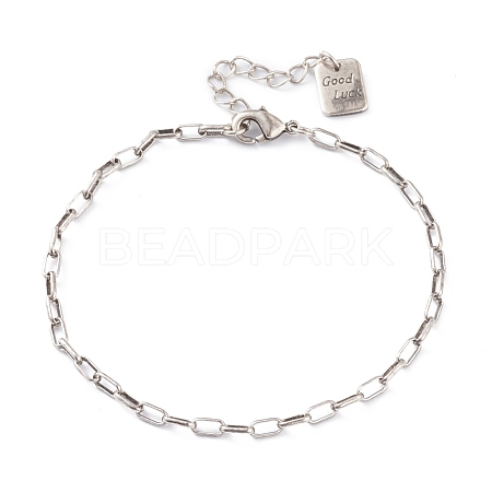 Brass Paperclip Chain Bracelets BJEW-H537-06AS-1