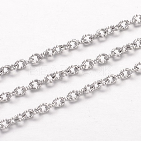 304 Stainless Steel Cable Chains X-CHS-K004-07P-0.6mm-1