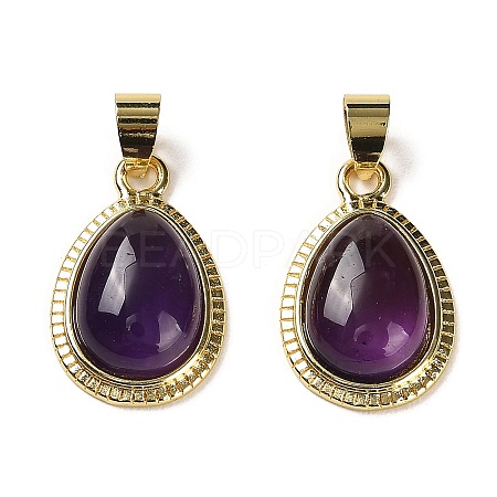 Natural Amethyst Pendants G-M405-05G-01-1