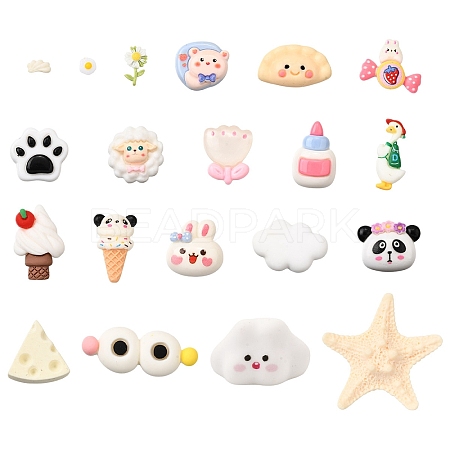 20Pcs 20 Styles Resin Cabochons CRES-YW0002-24-1