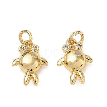 High Polished Ocean Brass Micro Pave Clear Cubic Zirconia Pendants CU-CBAF3CF-02R-01-1