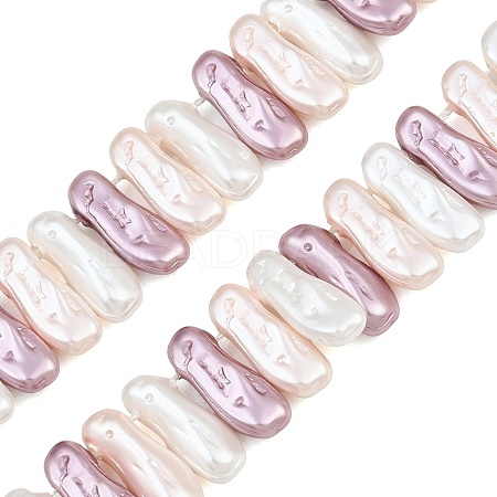 Electroplated Glass Pearl Beads Strands GL-CBA64F3-01B-1