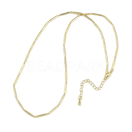 Rack Plating Brass Bar Link Chain Necklaces for Women NJEW-K382-01G-1