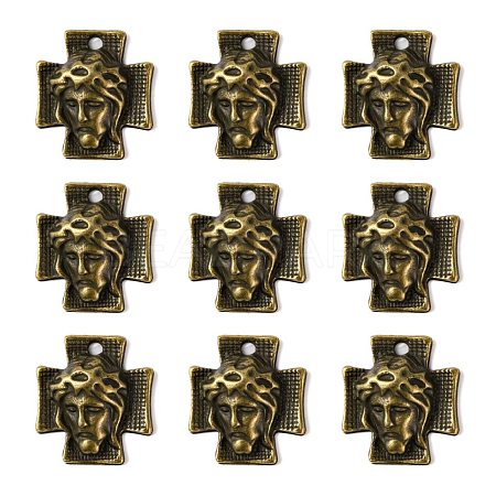 Tibetan Style Alloy Cross with Jesus Alloy Pendants for Easter Jewelry MLF10674Y-NF-1