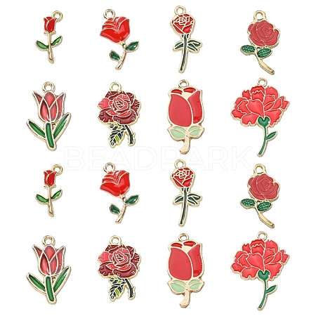 40Pcs 8 Styles Zinc Alloy Enamel Pendants ENAM-CJ0003-22-1