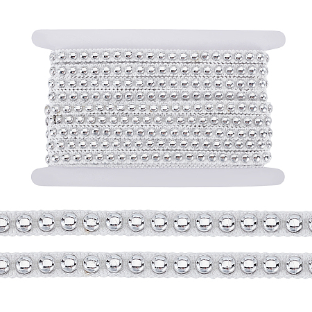 10 Yards Polyester with ABS Plastic Half Round Bead Lace Trim OCOR-GA0002-76B-1