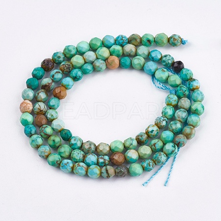 Dyed & Heated Natural Magnesite Beads Strands TURQ-F010-04A-4mm-1