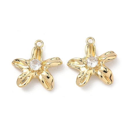 Brass Micro Pave Cubic Zirconia Pendants KK-L260-10G-1